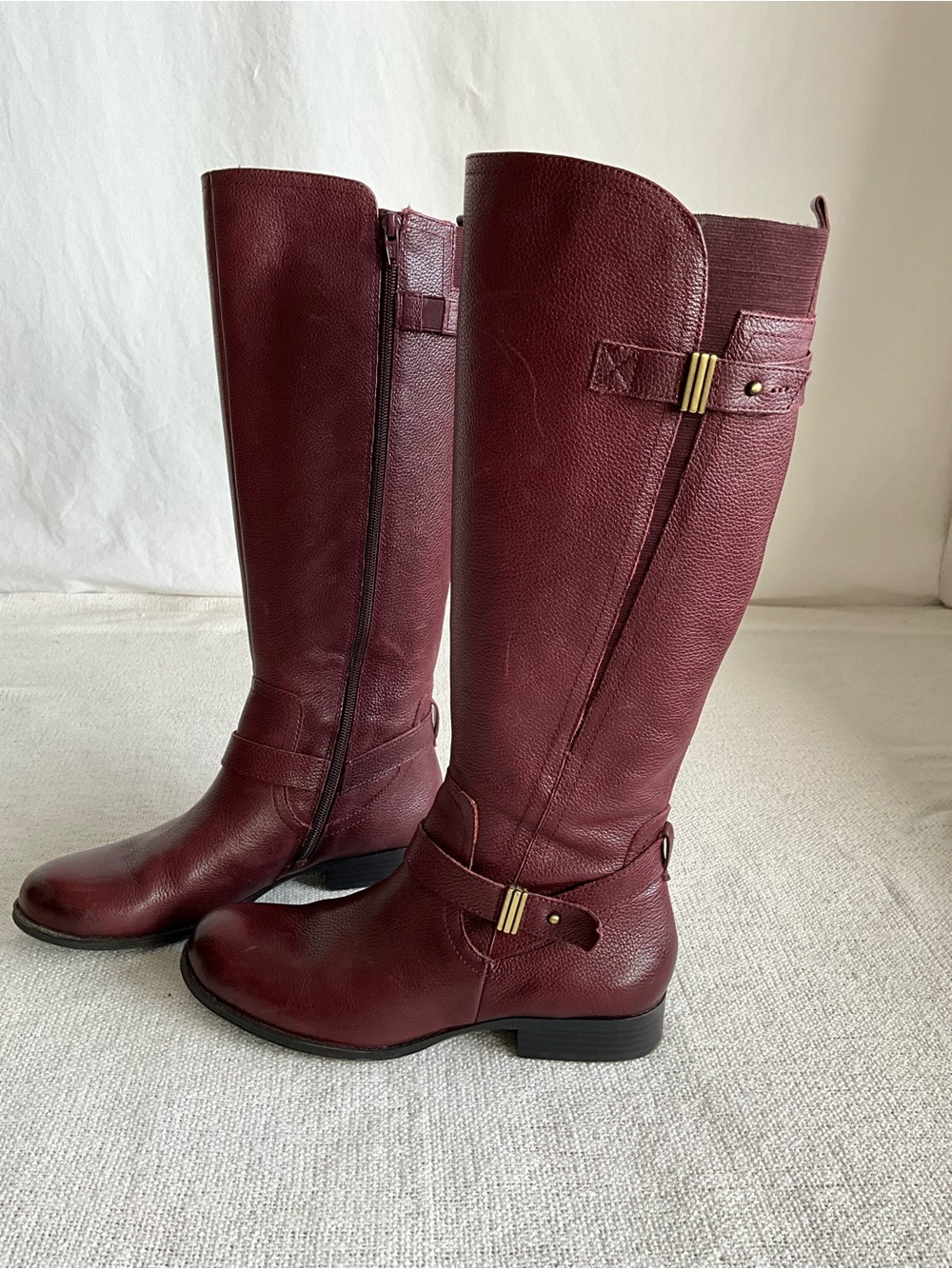 Naturalizer Heritage Style Leather Riding Boots Burgundy Wine 8.5 N5 Comfort